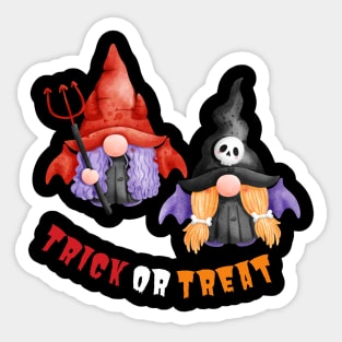 Trick or Treat Halloween! Cute Gnomes Halloween Witches Spooky Season Autumn Vibes Halloween Thanksgiving and Fall Color Lovers Sticker